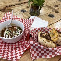 Chili and Buffalo Mac Wrap  at Tree Hugger Plant-Based Kitchen in Kansas City