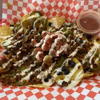 Nachos with soyrizo  at Tree Hugger Plant-Based Kitchen in Kansas City