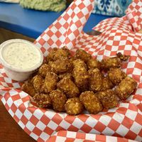 Tater tots with their vegan ranch  at Tree Hugger Plant-Based Kitchen in Kansas City