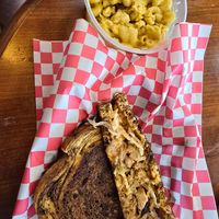 Reuben with a side of Mac n Chz at Tree Hugger Plant-Based Kitchen in Kansas City