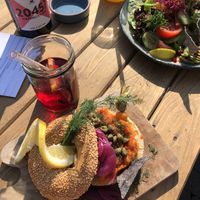 Catch of the day and Avocado salad  at Pier 17 in Oberhofen