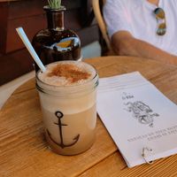 Oat chai (can also get it iced).   at Pier 17 in Oberhofen