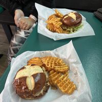 burgers and fries   at Twisted Plants in Cudahy