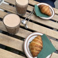 Croissants and hot chocolate  at Cafe Harepus in Aarhus