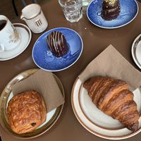 Croissant, pain de chocolat, some chocolat things (i don’t remember the name)  at Cafe Harepus in Aarhus
