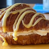 Croissant filled with a lemony cream.😍  at Cafe Harepus in Aarhus