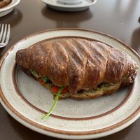 Warm savory croissant   at Cafe Harepus in Aarhus