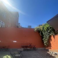 Outdoor seating  at Cafe Harepus in Aarhus