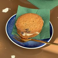 Ice cream sandwich with cookie dough ice cream   at Cafe Harepus in Aarhus