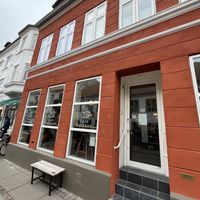 Outside of cafe  at Cafe Harepus in Aarhus