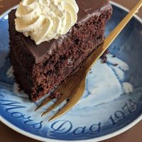 Chocolate cake at Cafe Harepus in Aarhus