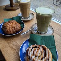 Hot drinks and pastries at Cafe Harepus in Aarhus
