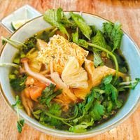 No crab noodles, the square vegan egg on top was very flavourful at The Kind Bowl - Somerset in Central Singapore