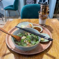 My fav combination of Kind Pho, Summer Roll & Vietnamese coffee - always hit the spot 😋😍  at The Kind Bowl - Somerset in Central Singapore