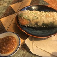 Tasty summer roll with peanut sauce  at The Kind Bowl - Somerset in Central Singapore