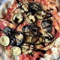 Delicious! Eggpant, zucchini, balsamic reduction. at Mama Earth in Salzburg