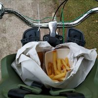 Couldn't wait until I was home to eat those yummy fries at Royal Frituur in Bruges