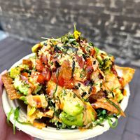 Poke nachos at Vegan Hood Chefs in San Francisco