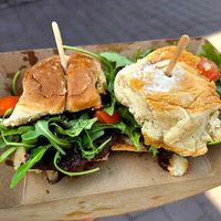 Lamb sliders at Vegan Hood Chefs in San Francisco