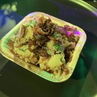 Crispy sweet potato salad  at Vegan Hood Chefs in San Francisco