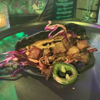 Pork belly taco  at Vegan Hood Chefs in San Francisco
