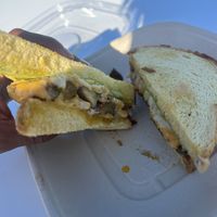 Lobster mushroom sandwich  at Vegan Hood Chefs in San Francisco