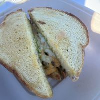Lobster mushroom sandwich  at Vegan Hood Chefs in San Francisco