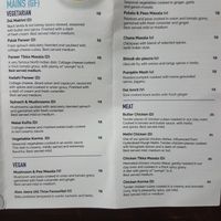 Vegan section in the main menu. at Masala Kitchen in Jamisontown
