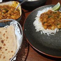 Chica masala and roti bread at Masala Kitchen in Jamisontown