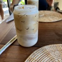 Ice coffee with oat mylk  at Annie in Koh Samui