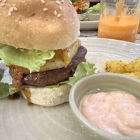 Beef burger   at Annie in Koh Samui