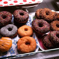 Donuts for days! (buy them up, they sell out quick) at Gopal - Vegan Deli in Barcelona