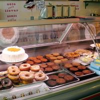 Gopals cakes and burgers.  at Gopal - Vegan Deli in Barcelona