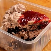 Take away chocolate cake was huge and so delicious! at Gopal - Vegan Deli in Barcelona