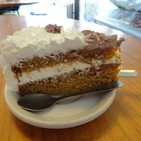 Creamy carot cake at Gopal - Vegan Deli in Barcelona