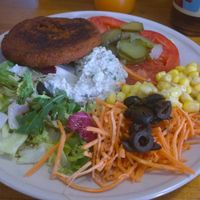Burger salads at Gopal - Vegan Deli in Barcelona