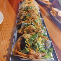 Porotbello mushroom tacos-can be made vegan sub vegan cheese at Session Taco in Kansas City