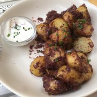 Baby potatoes with olive tapenade, truffle oil and aioli at Zer0 in Manacor