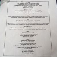 Menu at Zer0 in Manacor