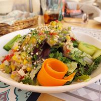 Der Rote Beete Ravioli Salad in der Veganen Option - top! #Veganuary at Zer0 in Manacor