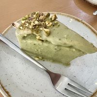 Pistachio cheesecake   at Moltto Coffee in Riga