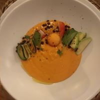 Salmorejo vegano at La Tizna - Casa de Comidas Sostenible in Sevilla