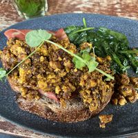 Scrambled tofu. Proper salty like. Tasty    at Lilith Coffee in Rotterdam