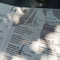 Part of the menu at Lilith Coffee in Rotterdam