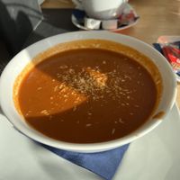 Tomaten-Kokos-Suppe  at Runway 33 Flugplatzrestaurant in Heligoland