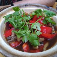 Sautéed mushrooms with peppers at Ong Tao Vegan in Frankfurt