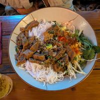 Grilled seitan noodles at Ong Tao Vegan in Frankfurt