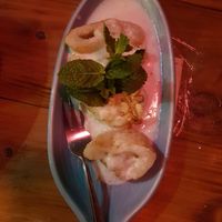 Gebackene Banane mit Klebreis at Ong Tao Vegan in Frankfurt