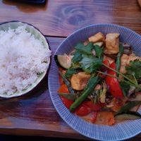 Gemüse Curry mit Tofu und Kokosmilch at Ong Tao Vegan in Frankfurt