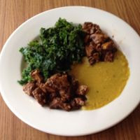 Amazing: Jerk Tofu, Lentil Dahl, Steamed Kale at Fire & Spice Vegan Restaurant - Sisson Ave in Hartford